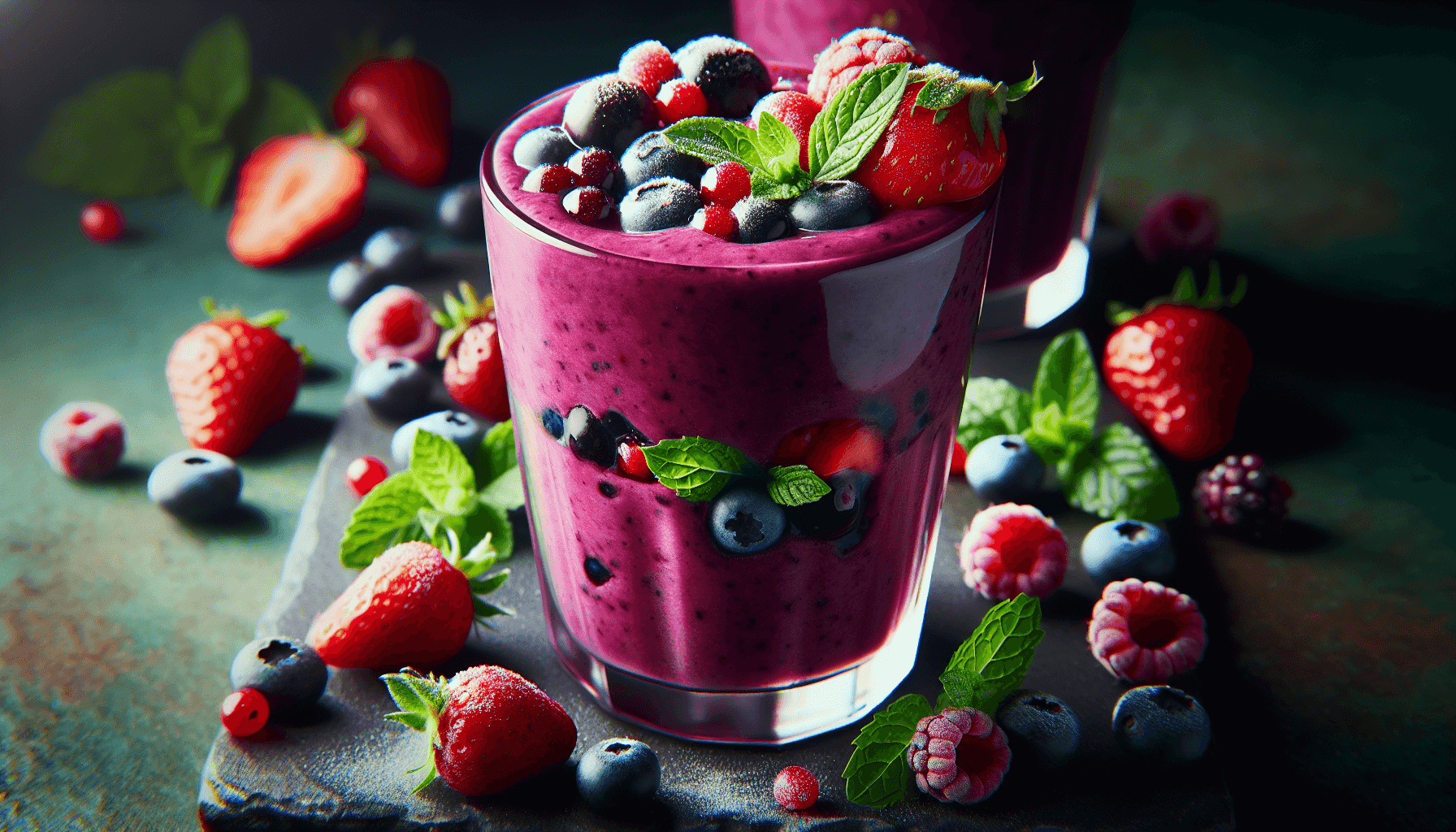 Gesunder Smoothie mit Beeren