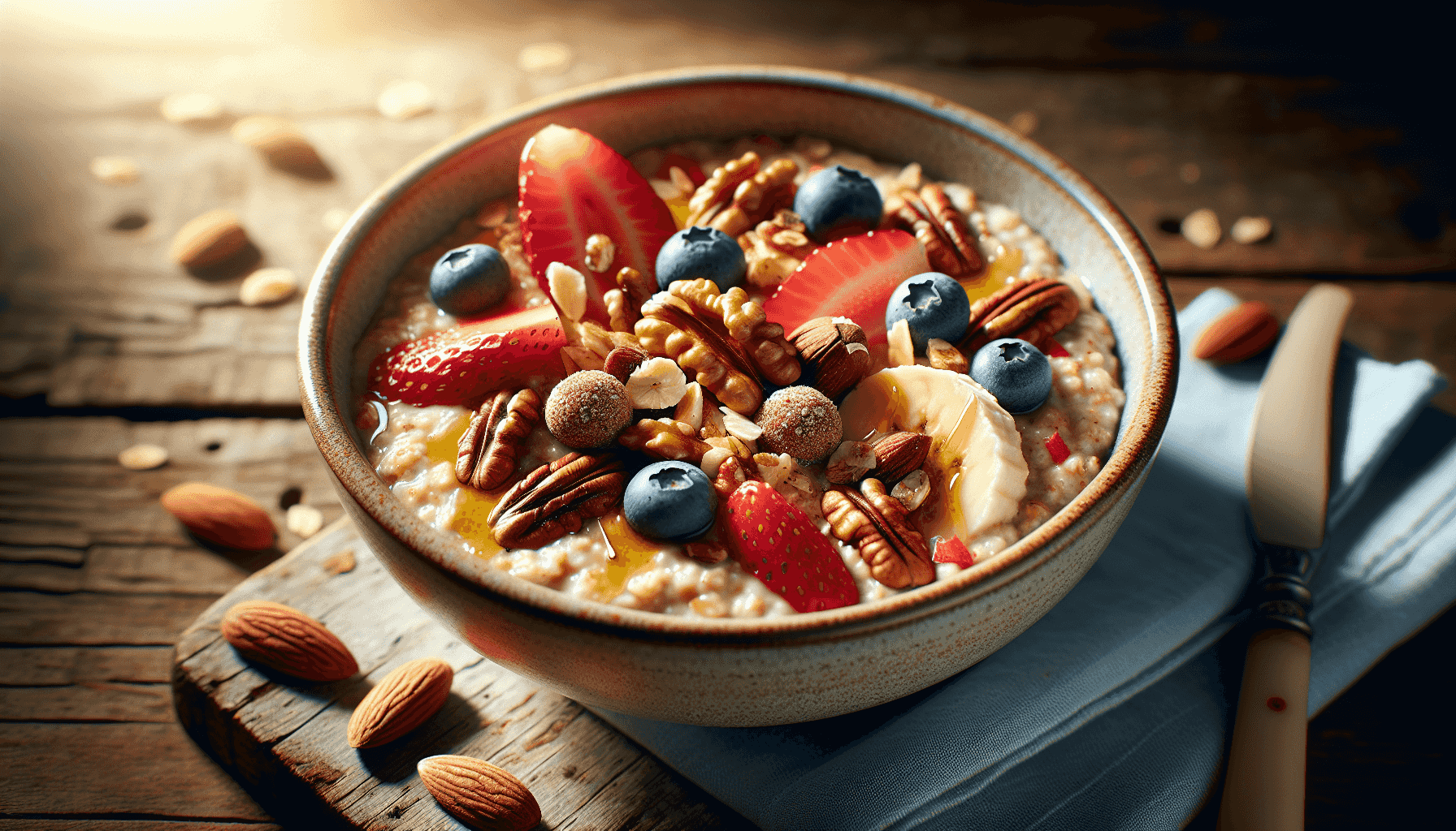 Haferbrei mit Nüssen und Früchten