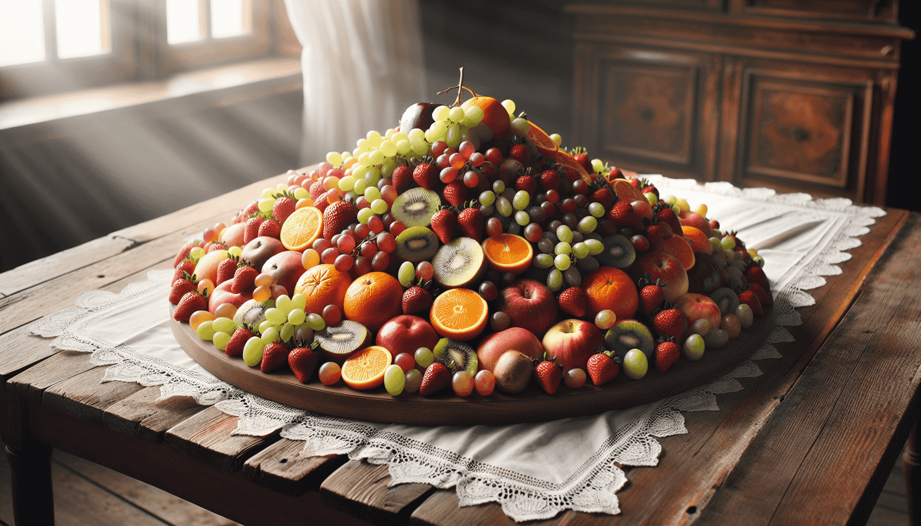 Obstplatte mit frischen Früchten